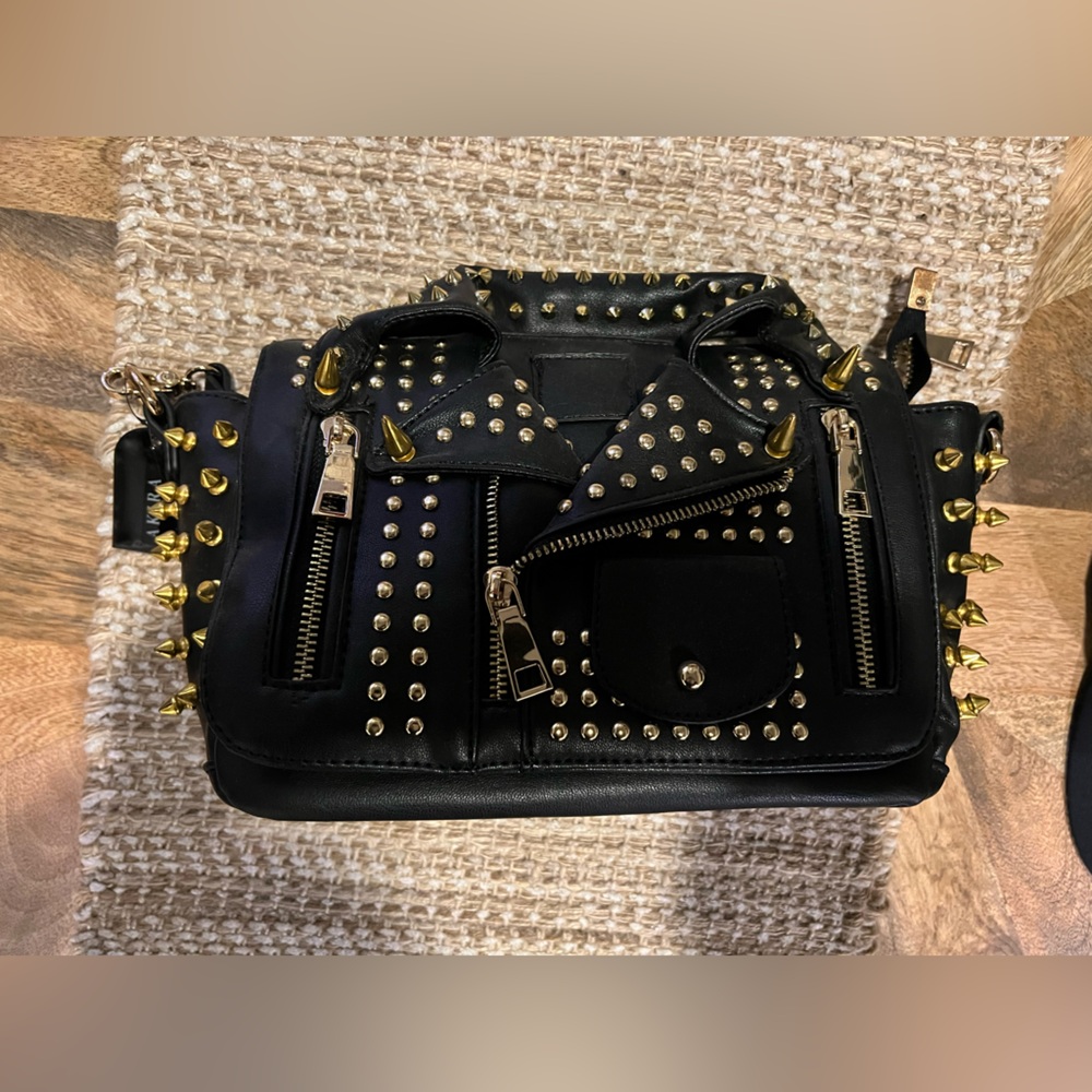 Akira Lucifer Moto Black Studded purse